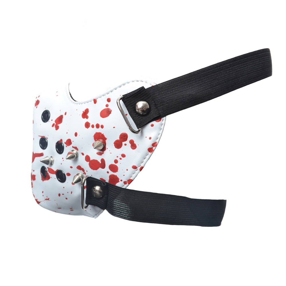 Poizen Industries - SPIKE Masker - Mondkapje - Wit/Rood